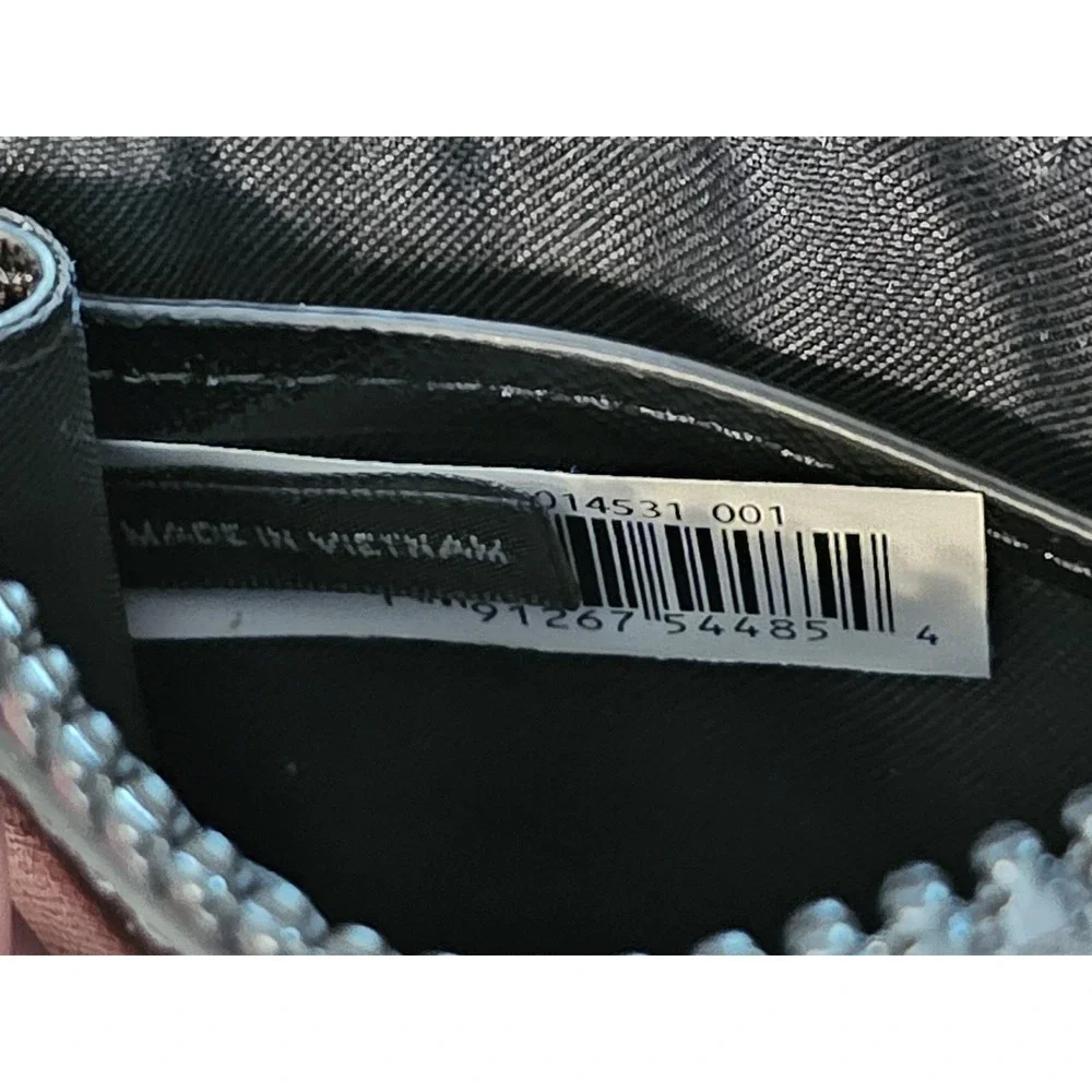 Marc Jacobs Snapshot Card Wallet With Keychain Black Shimmer